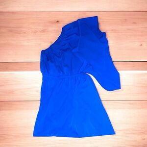 Vibrant Blue One-Shoulder Cut-Out Romper